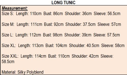 long tunic measurement